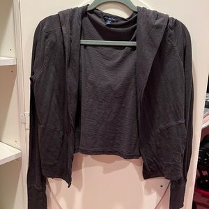 American Eagle Dark Gray Cardigan with Hood